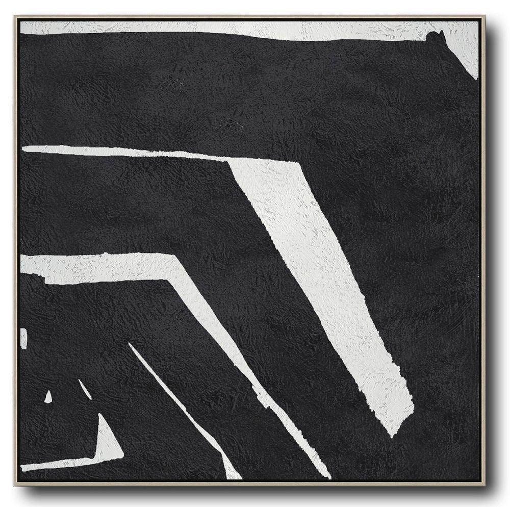 Minimal Black and White Painting #MN26A - Click Image to Close